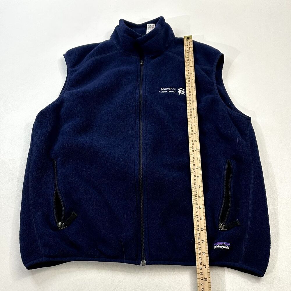 Patagonia Men's Synchilla Fleece Vest Navy Embroidered Logo, Size MEN'S XL - Picture 3 of 5